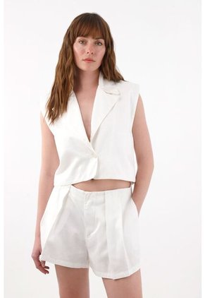 Tennis Chaleco Con Solapa Crudo Para Mujer