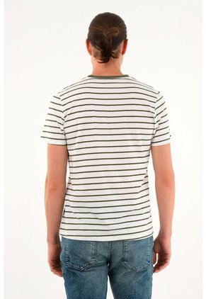 Tennis Camiseta Crudo A Rayas Para Hombre