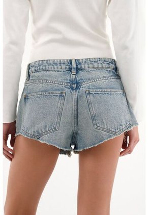 Tennis Short En Denim Con Rotos Y Desgastes Para Mujer