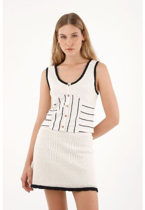 Tennis Camisa Tejida Manga Sisa Crudo Para Mujer