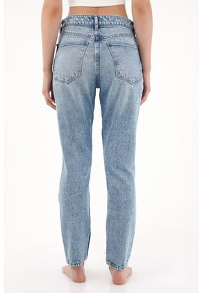 Tennis Jean Mom De Tiro Alto Tono Medio Para Mujer