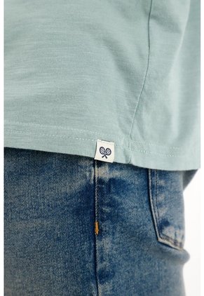 Tennis Camiseta En Tela Jersey Verde Para Hombre