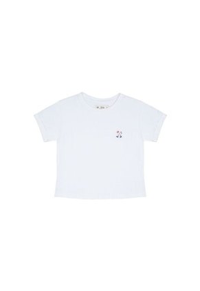 Camiseta Blanca Con Bordado Decorativo Para Niña