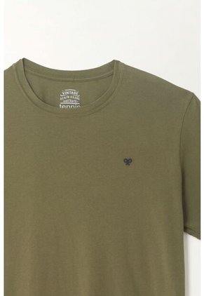 Tennis Camiseta Verde Cuello Redondo Para Hombre