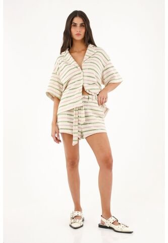 Tennis Camisa Tipo Bowling Con Diseño De Rombos Para Mujer Tennis