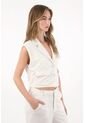 Tennis Chaleco En Tweed Con Cuello Sastre Blanco Para Mujer de Tennis