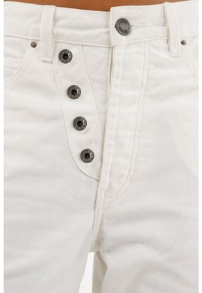 Jean Crudo Con Botones Para Mujer