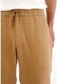 Tennis Pantalón Chino En 100% Lino Café De Ajuste Cómodo Para Hombre de Tennis
