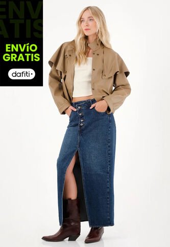 Tennis Falda Larga En Denim Con Jota Asimétrica Para Mujer Tennis