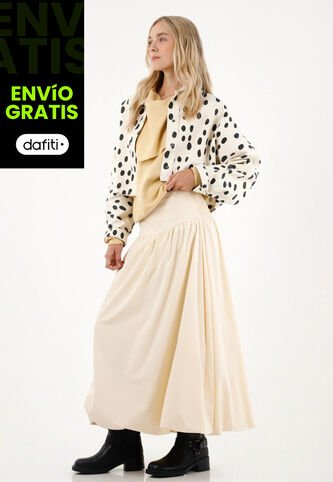 Tennis Falda Larga De Silueta Amplia Crudo Para Mujer Tennis