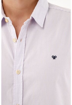 Camisa Morada Con Diseño A Rayas Para Hombre