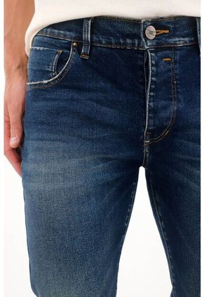 Tennis Jean Skinny Con Desgastes Azul Oscuro Para Hombre