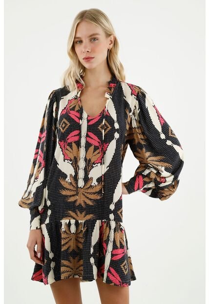 Vestido Corto Estampado Para Mujer