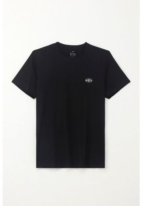 Tennis Camiseta Básica Manga Corta Negra Para Hombre