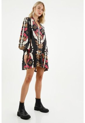 Vestido Corto Estampado Para Mujer