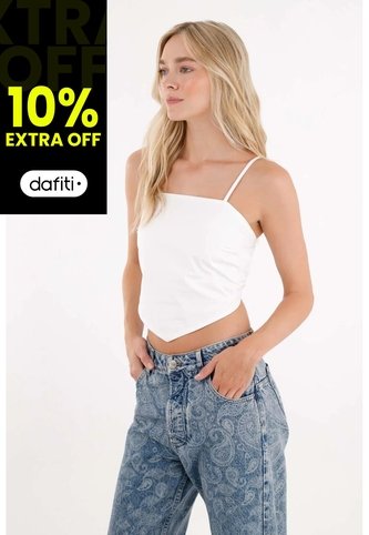 Tennis Camisa Crop En Popelina Blanca Para Mujer Tennis
