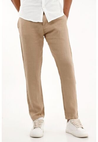 Tennis Pantalón Tipo Chino Crudo En Lino 100% Para Hombre Tennis