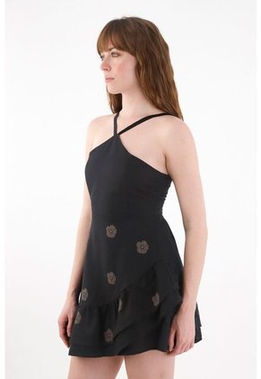 Tennis Vestido Corto Con Estampado Negro Para Mujer
