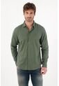 Tennis Camisa Manga Larga Preteñida Verde Para Hombre de Tennis
