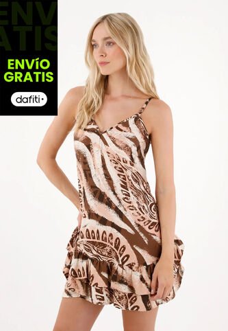 Tennis Vestido Corto Estampado Con Boleros Para Mujer Tennis