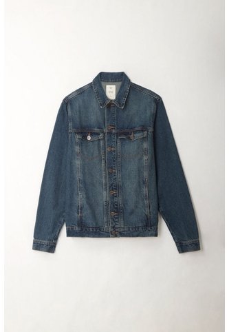 Tennis Chaqueta Denim Fit Recto Con Lavado Medio Desgastado En Algodón Azul Para Hombre Tennis