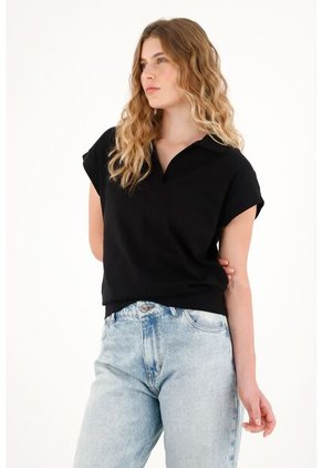 Tennis Camiseta Negra En Jersey Para Mujer