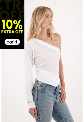 Tennis Camisa De Un Solo Hombro Blanca Para Mujer Tennis