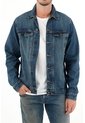 Tennis Chaqueta Denim Fit Recto Con Lavado Medio Desgastado En Algodón Azul Para Hombre de Tennis