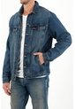 Tennis Chaqueta Denim Fit Recto Con Lavado Medio Desgastado En Algodón Azul Para Hombre de Tennis