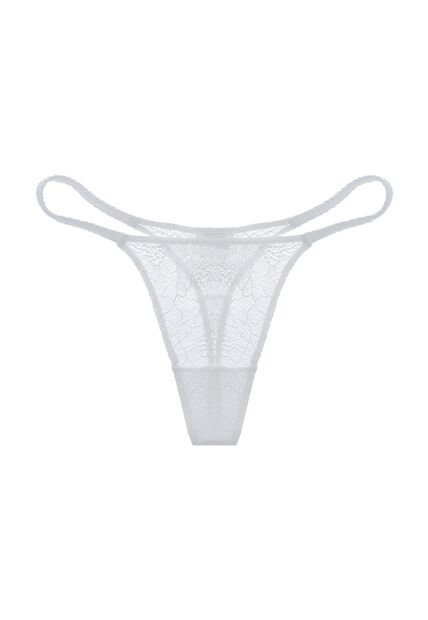Tennis Panty Tipo Tanga En Encaje Blanco Para Mujer
