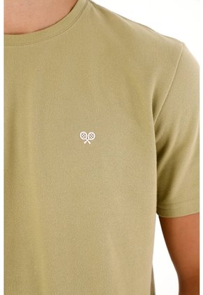 Camiseta En Tela Piqué Verde Para Hombre
