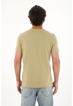 Camiseta En Tela Piqué Verde Para Hombre