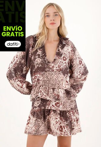Tennis Vestido Corto Estampado Para Mujer Tennis