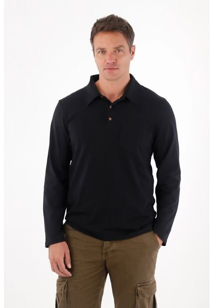 Tennis Camiseta De Cuello Polo Negra Para Hombre