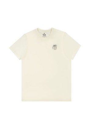 Tennis Camiseta Con Estampado En Frente Y Espalda Crudo Para Hombre