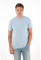 Tennis Camiseta Manga Corta Con Raqueta Estampada Azul Para Hombre de Tennis