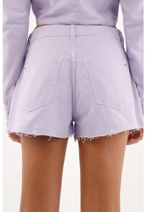 Short Morado Con Ruedo Al Corte Para Mujer