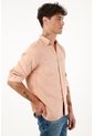 Camisa Manga Larga Rosada Con Teñido Overdye Para Hombre de Tennis
