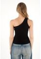 Tennis Camiseta De Un Solo Hombro Negra Para Mujer de Tennis