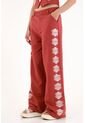 Tennis Pantalón Recto Con Manualidad Rojo Para Mujer de Tennis