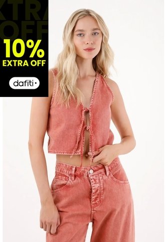Tennis Chaleco En Bull Denim Rojo Para Mujer Tennis