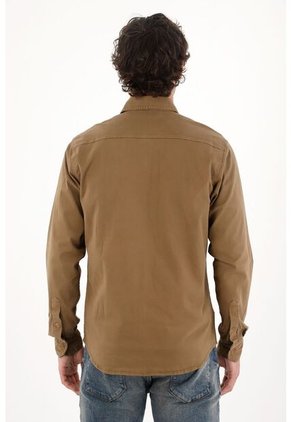 Tennis Camisa En Dril Con Bolsillos Verde Para Hombre