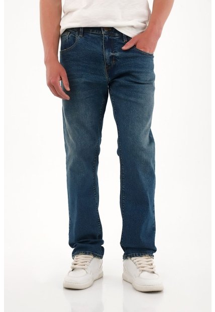 Tennis Jean Recto Tiro Medio Con Arrugas 3D Para Hombre