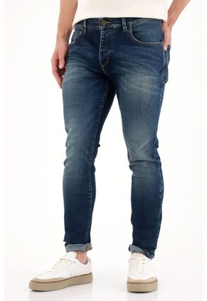 Tennis Jean Skinny Con Desgastes Azul Oscuro Para Hombre