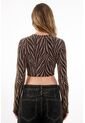 Tennis Camiseta Crop Animal Print Brillante Para Mujer de Tennis
