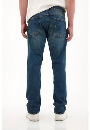 Tennis Jean Recto Tiro Medio Con Arrugas 3D Para Hombre