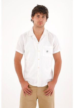 Tennis Camisa En 100% Lino Blanca Con Caída Fluida Para Hombre