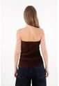 Tennis Camiseta Strapless En Tela Tipo Velvet Café Para Mujer de Tennis