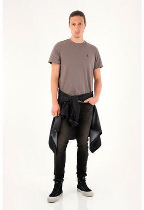 Tennis Camiseta Gris Con Estampado En Espalda Para Hombre