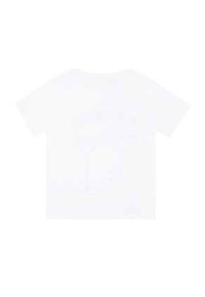 Tennis Camiseta Básica Estampada Blanca Con Textura Suave Para Mujer